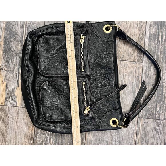 FOSSIL Karli‎ Black Pebbled Leather Hobo Shoulder Bag Vintage Rare 90’s - Picture 7 of 11